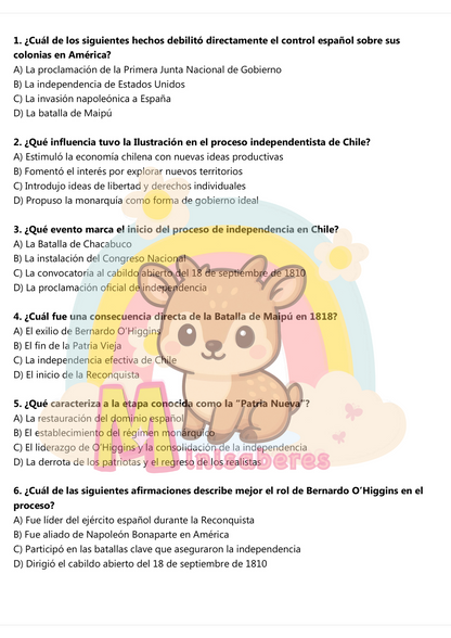 Ensayo SIMCE Historia 8° Básico – N°1
