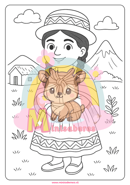 Libro para colorear - Pueblo Quechua