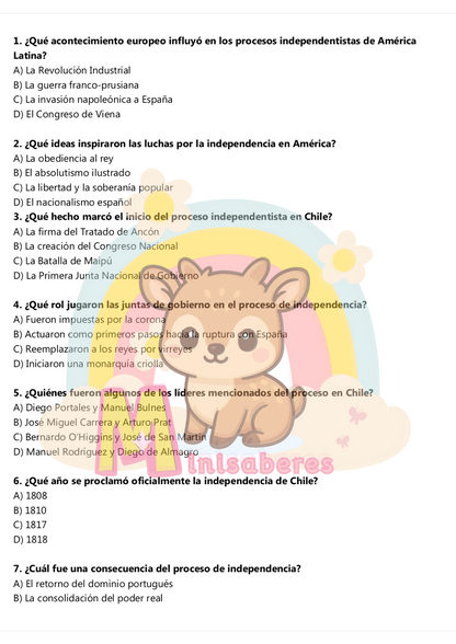 Ensayo SIMCE Historia 8° Básico – N°7