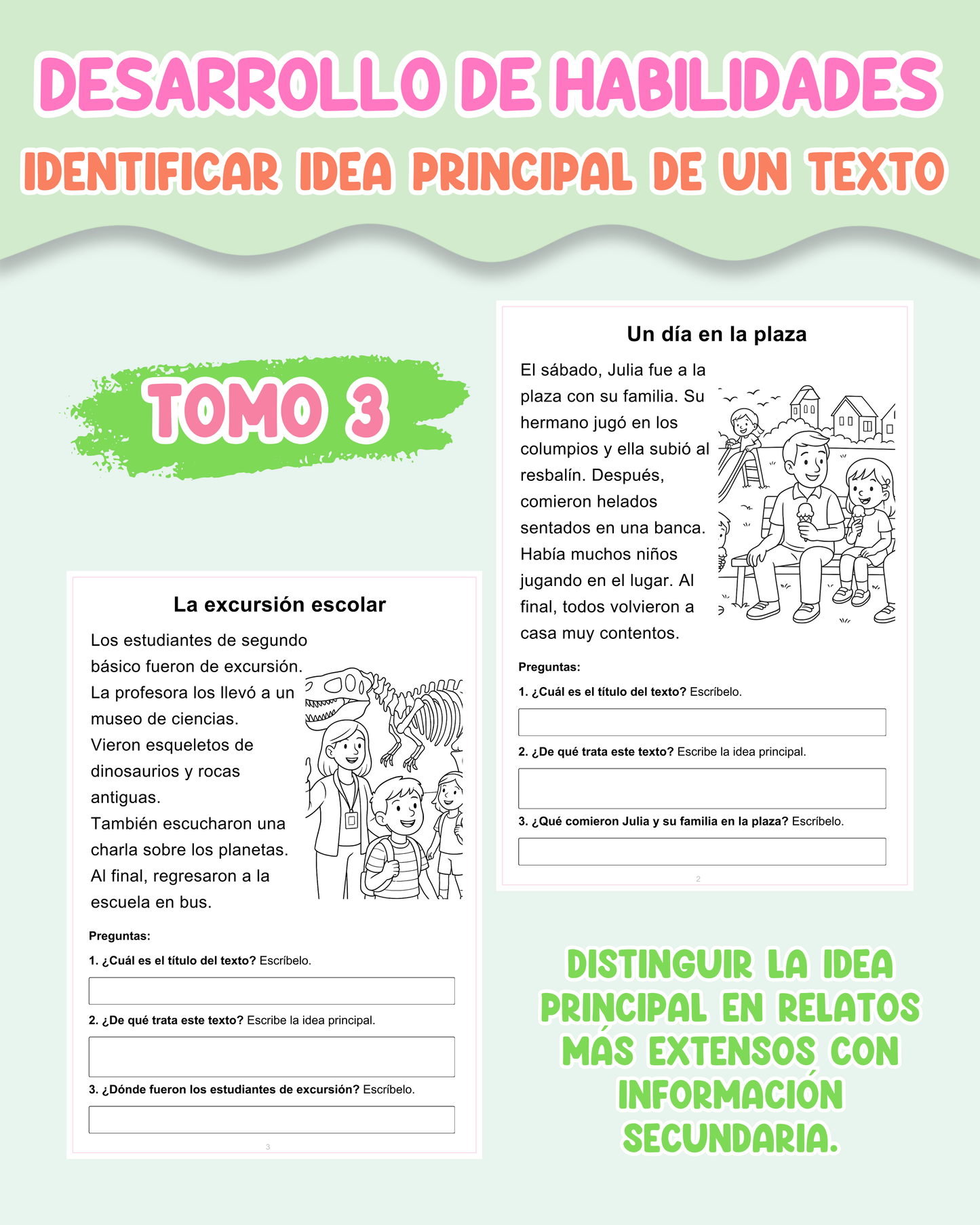 PACK Desarrollo de habilidades – Identificar la idea principal de un texto