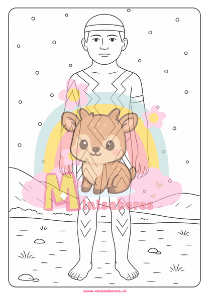 Libro para colorear - Pueblo Selk'nam