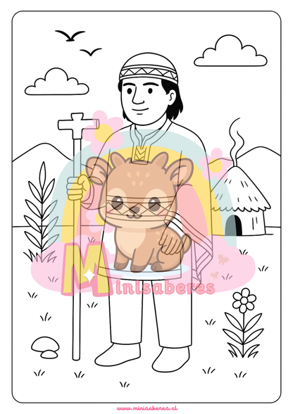 Libro para colorear - Pueblo Mapuche