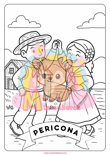 Libro para colorear - Bailes típicos de Chile
