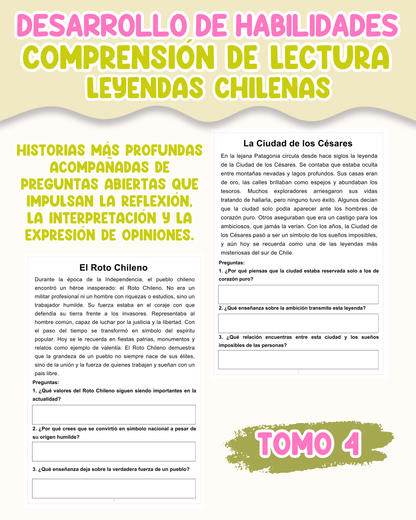 PACK Desarrollo de habilidades: comprensión de lectura leyendas chilenas