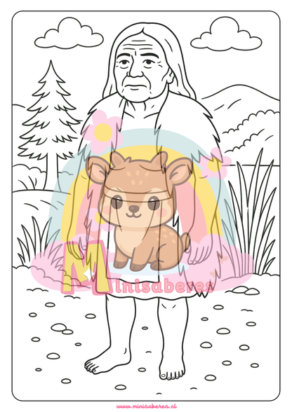 Libro para colorear - Pueblo Yagán