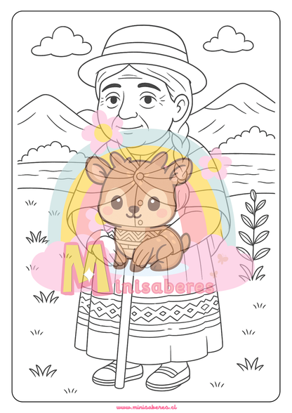 Libro para colorear - Pueblo Quechua