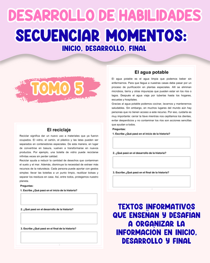 PACK Desarrollo de habilidades – Secuenciar momentos de un texto