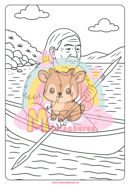 Libro para colorear - Pueblo Kawésqar