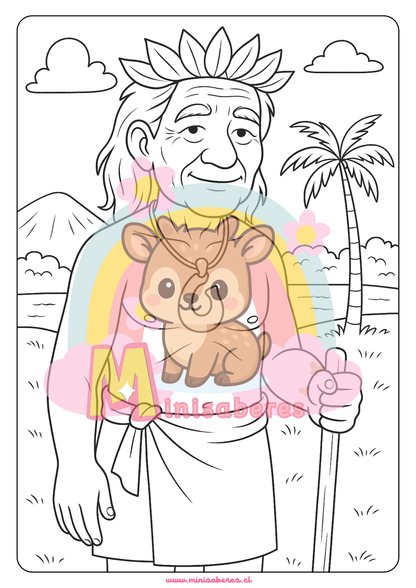 Libro para colorear - Pueblo Rapa Nui