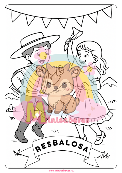 Libro para colorear - Bailes típicos de Chile
