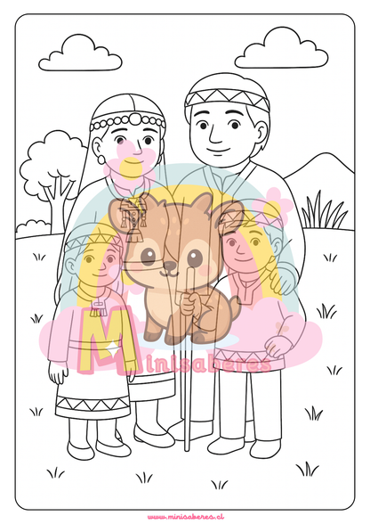 Libro para colorear - Pueblo Mapuche