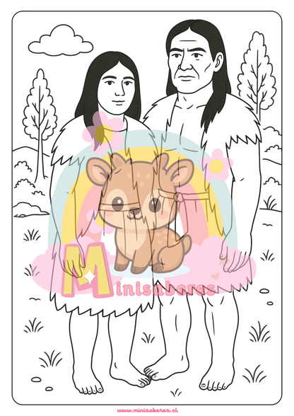Libro para colorear - Pueblo Yagán