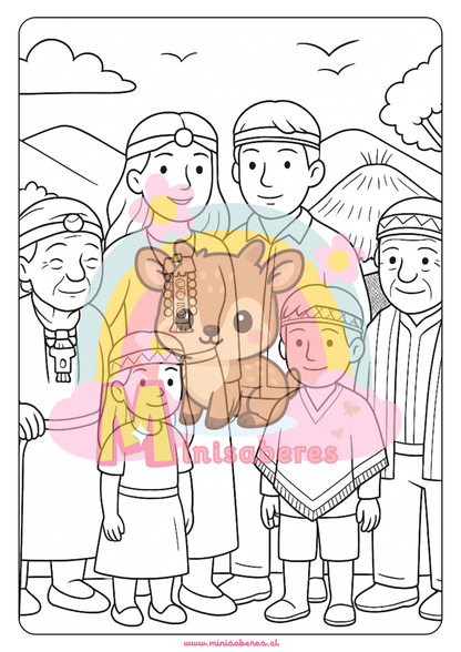 Libro para colorear - Pueblo Mapuche