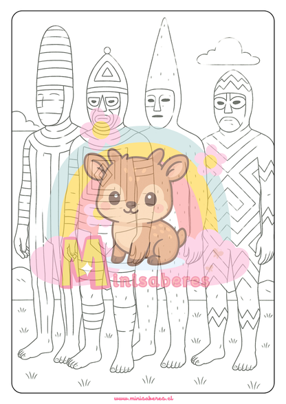 Libro para colorear - Pueblo Selk'nam