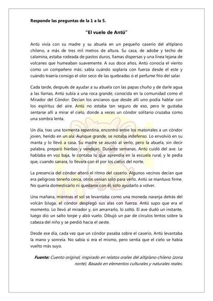 Ensayo SIMCE Lenguaje 8° Básico – N°1