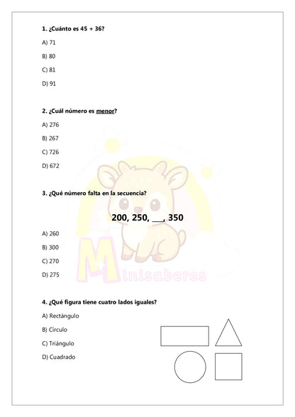Ensayo SIMCE N°2 Matemática - 2° Básico