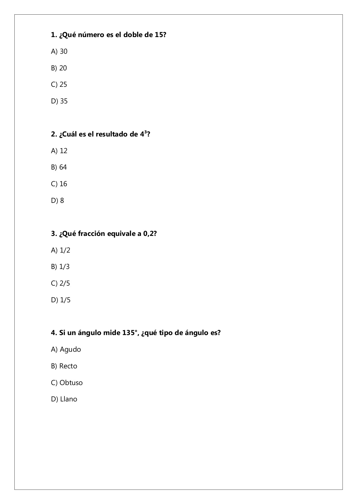 Ensayo SIMCE N°5 Matemática - 8° Básico