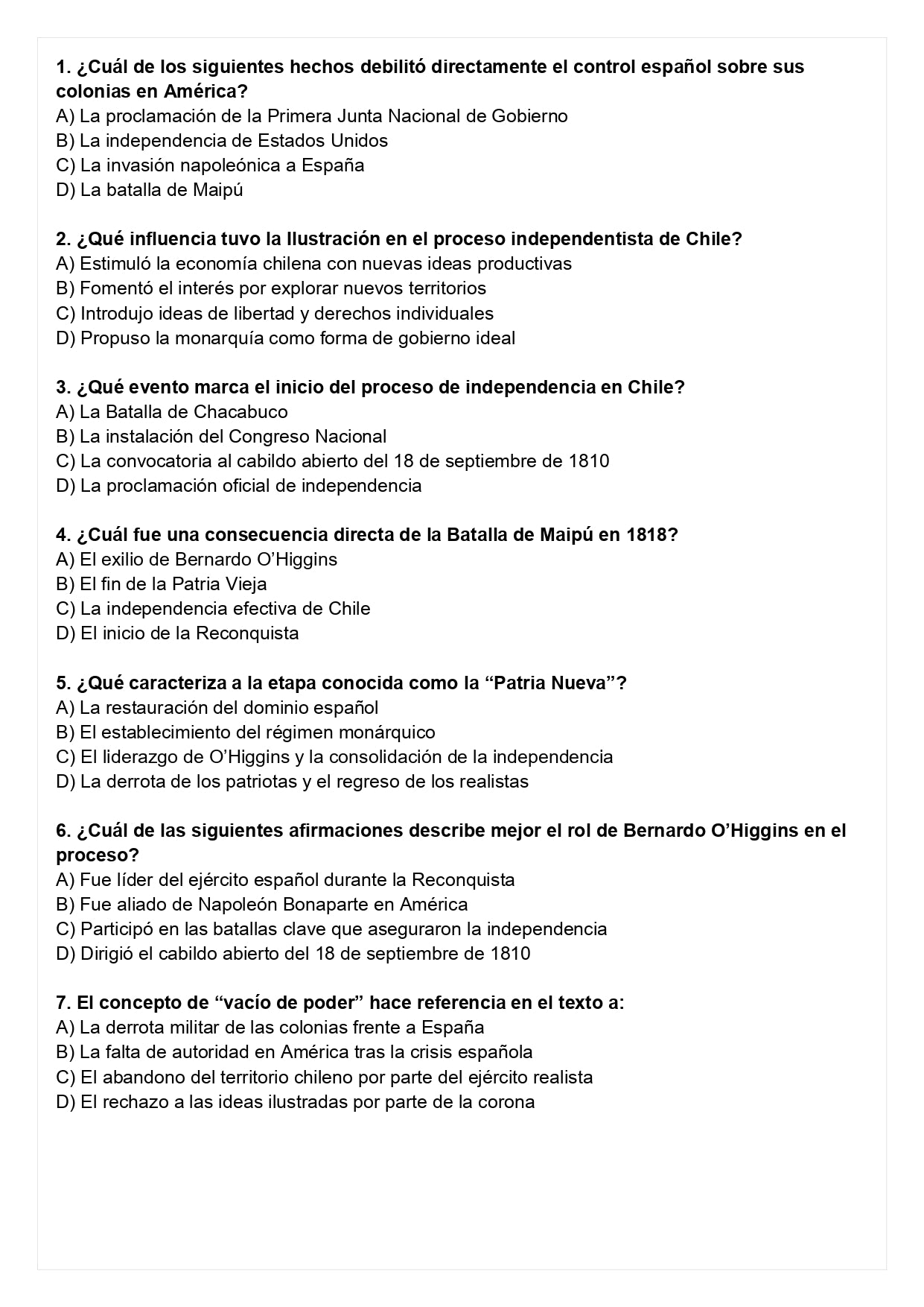 Ensayo SIMCE A - Historia 8° básico