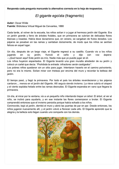 Ensayo SIMCE A - Lenguaje 4° básico