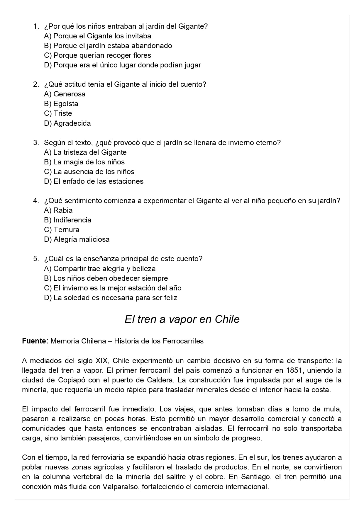 Ensayo SIMCE A - Lenguaje 4° básico