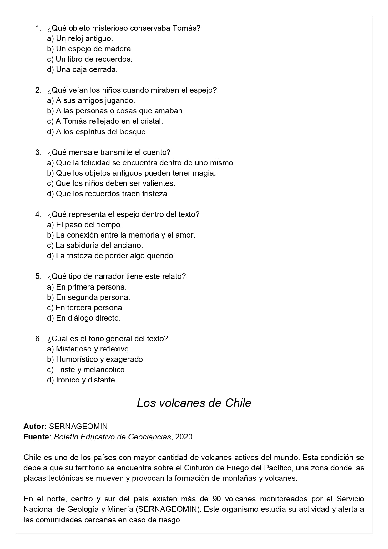 Ensayo SIMCE B - Lenguaje 6° básico
