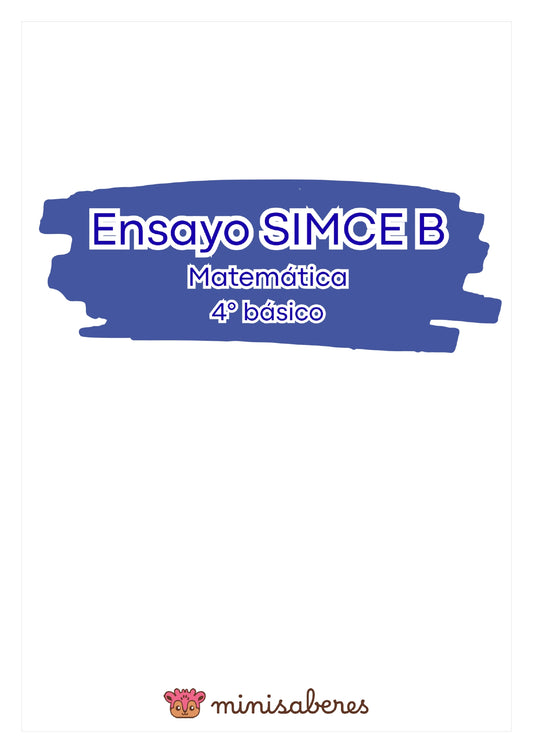 Ensayo SIMCE B - Matemática 4° básico