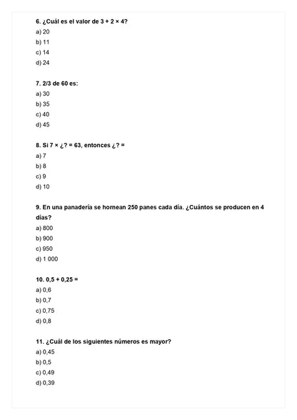 Ensayo SIMCE B - Matemática 4° básico