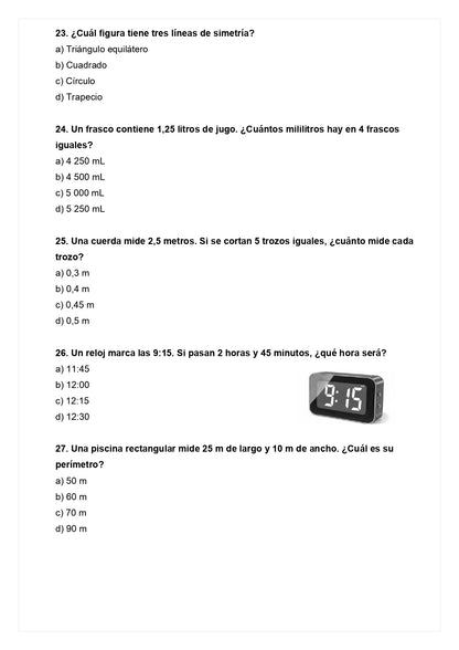 Ensayo SIMCE C - Matemática 4° básico
