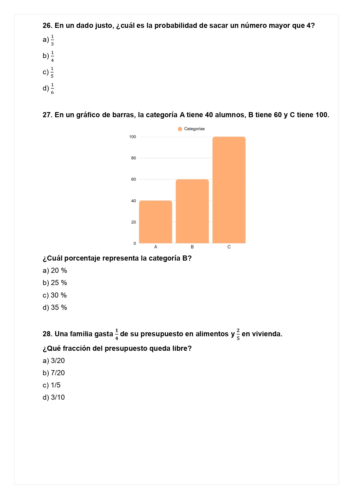 Ensayo SIMCE C - Matemática 6° básico