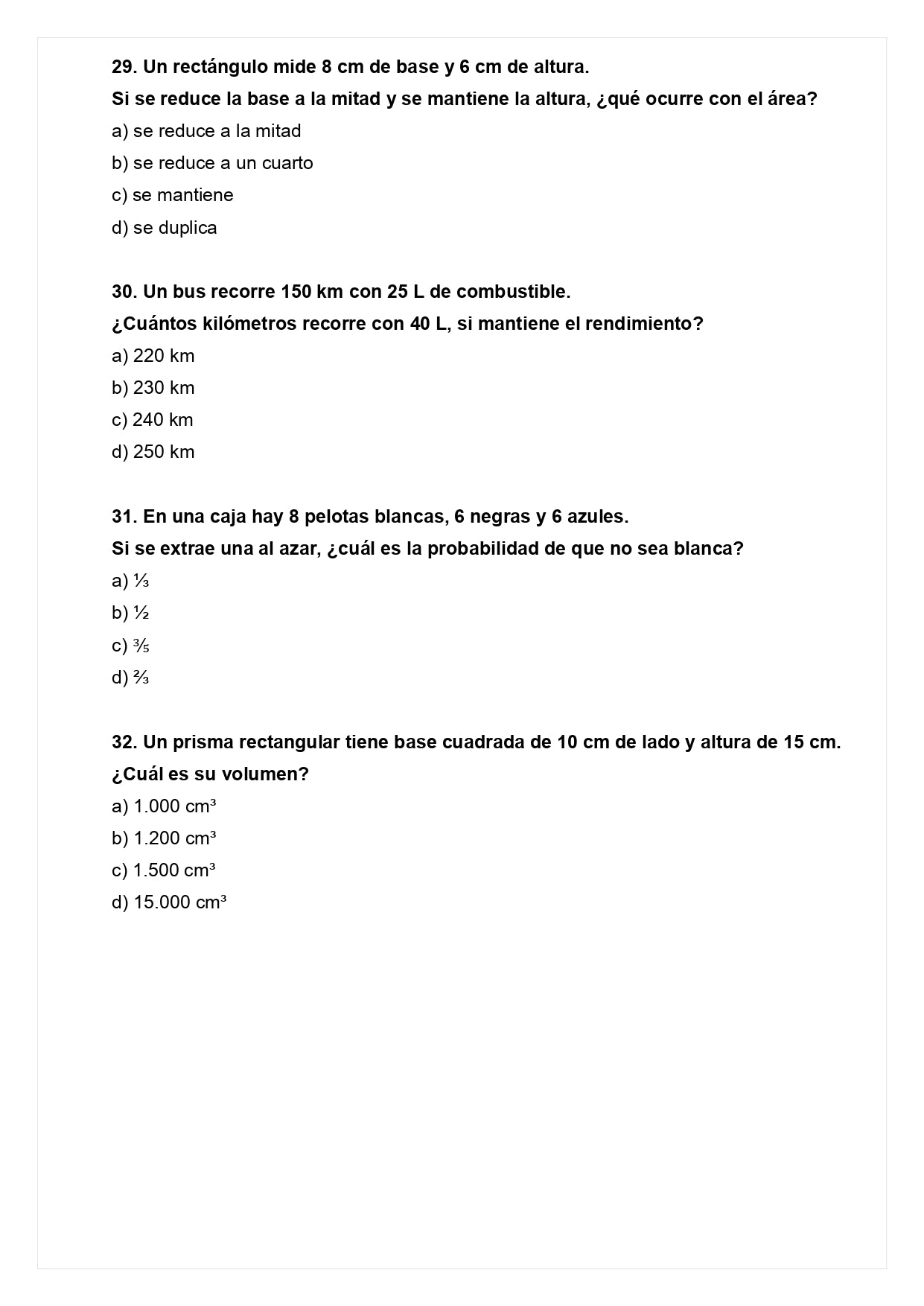 Ensayo SIMCE C - Matemática 6° básico