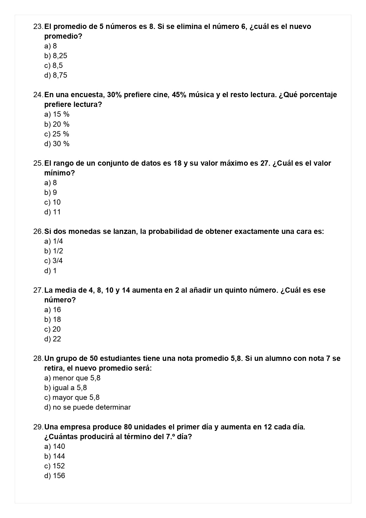 Ensayo SIMCE C - Matemática 8° básico