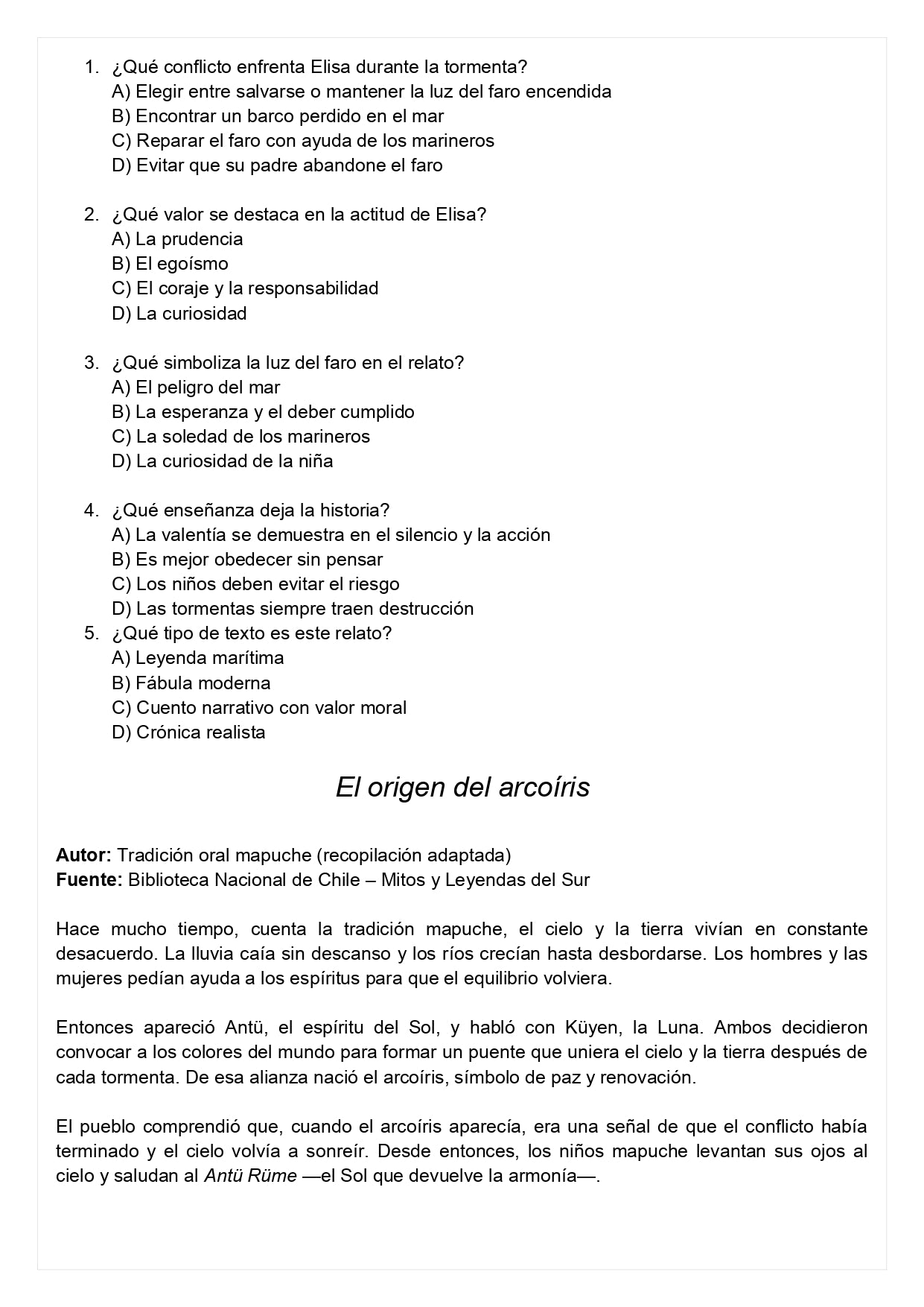 Ensayo SIMCE D - Lenguaje 4° básico