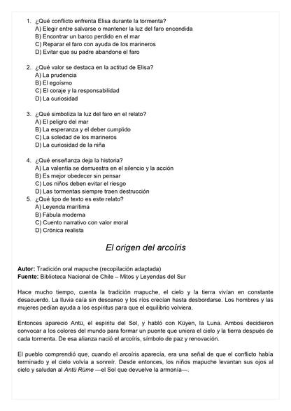 Ensayo SIMCE D - Lenguaje 4° básico
