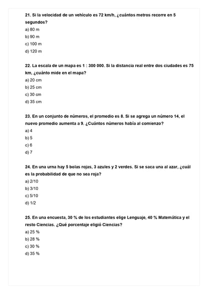 Ensayo SIMCE E - Matemática 6° básico