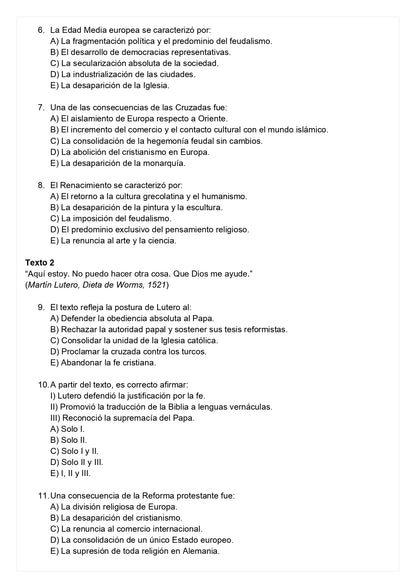 Ensayo SIMCE C - Historia II medio