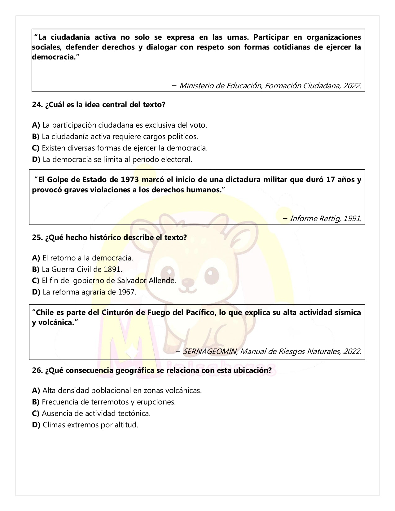 Ensayo SIMCE Historia 2° Medio – N°1