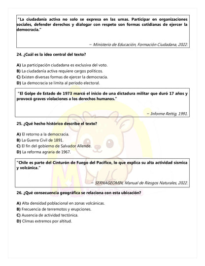 Ensayo SIMCE Historia 2° Medio – N°1