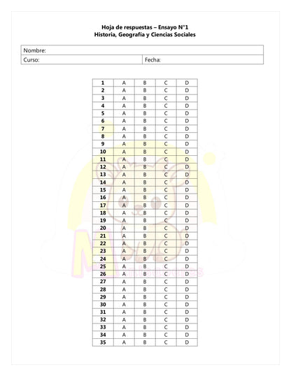 Ensayo SIMCE Historia 2° Medio – N°1