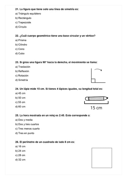 Ensayo SIMCE A - Matemática 4° básico