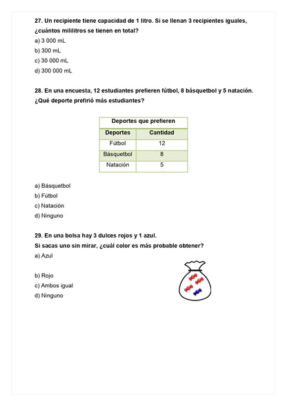 Ensayo SIMCE A - Matemática 4° básico