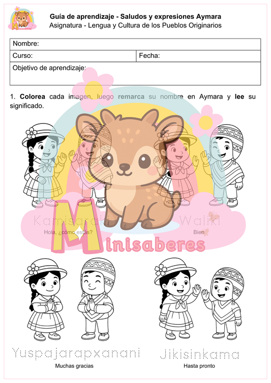 Guía "Saludos y expresiones en Aymara" - LCPOA (Aymara)