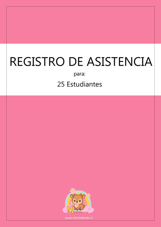 Tabla de registro de asistencia - 25 estudiantes