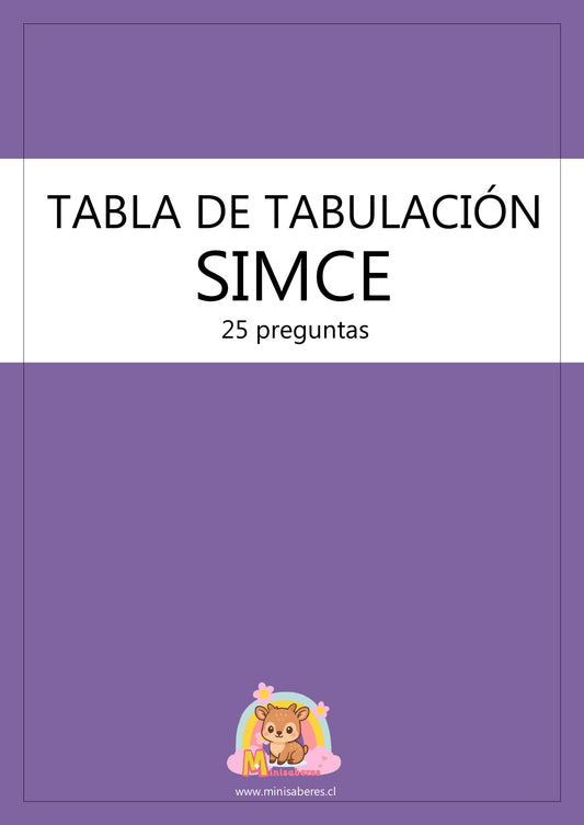 Tabla de tabulación SIMCE - 25 preguntas